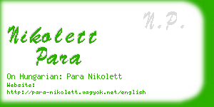 nikolett para business card